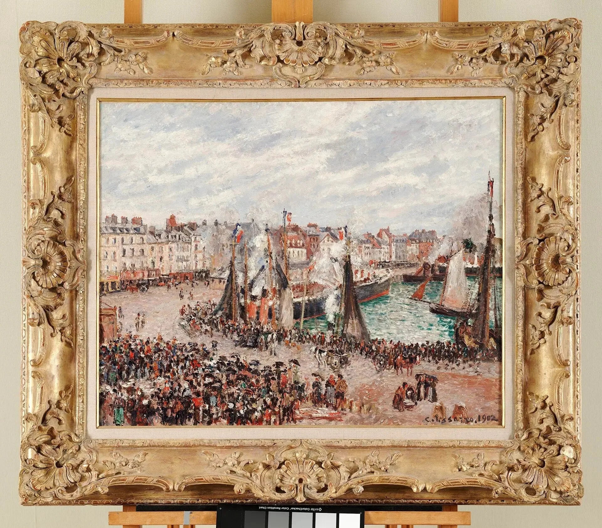 Le Marché aux poissons, Dieppe, temps gris, matin - Camille Pissarro image 1 reproduction d’œuvre d’art à l’huile