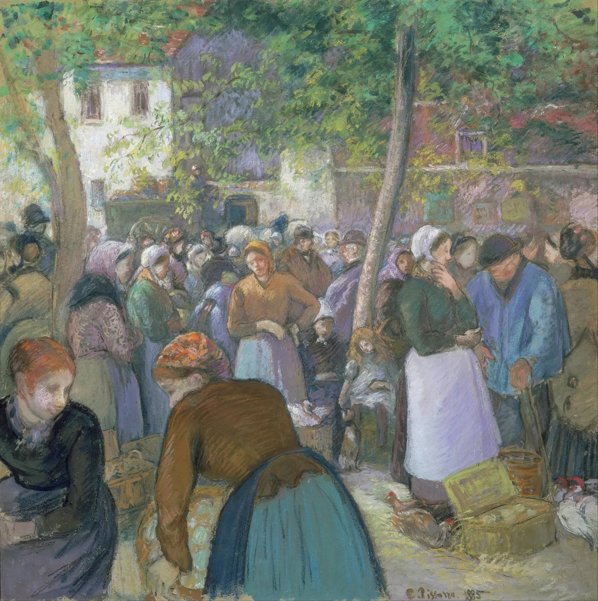 Le marché de Gisors - Camille Pissarro image 1 copie de tableau peinte à la main