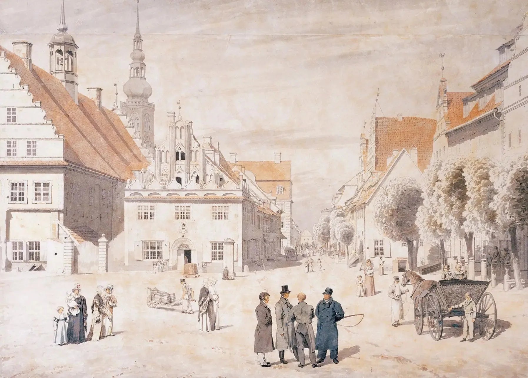 Le Marché de Greifswald - Caspar David Friedrich image 1 tableau peint à l’huile sur toile
