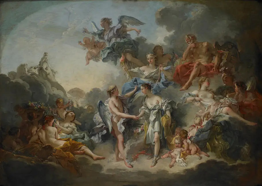 Le Mariage de l'Amour et Psyché - François Boucher image 1 copie peinte à la main à l’huile