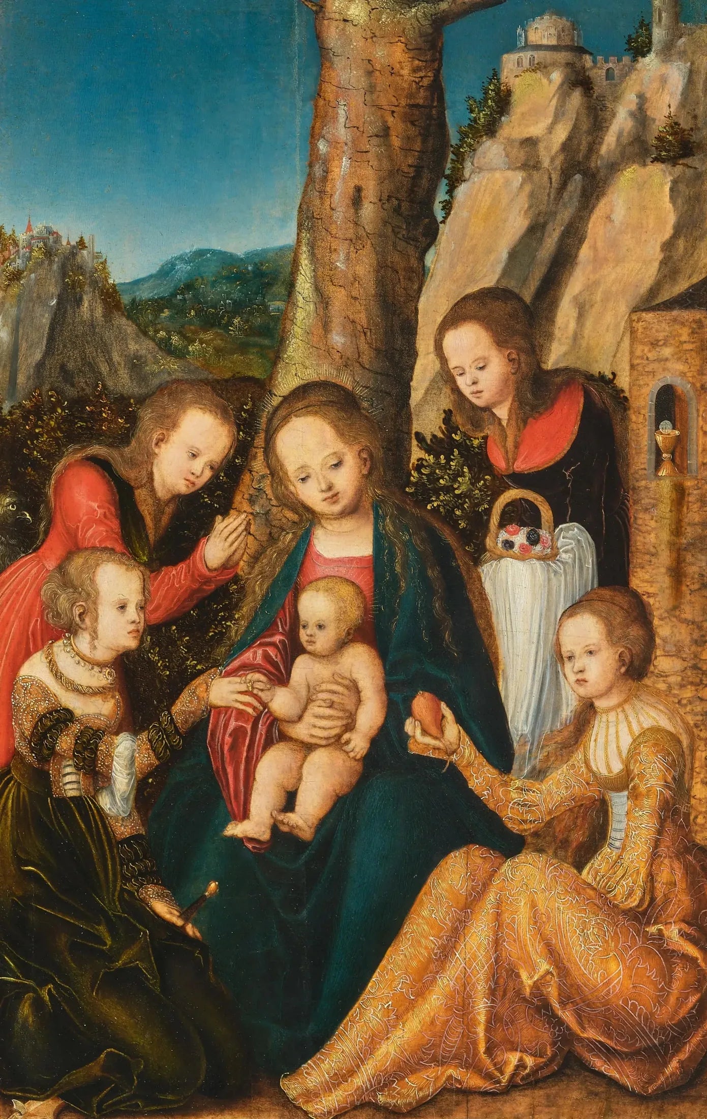 Le mariage de sainte Catherine avec des saintes - Lucas Cranach the Elder image 1 reproduction réalisée par Alpha Reproduction
