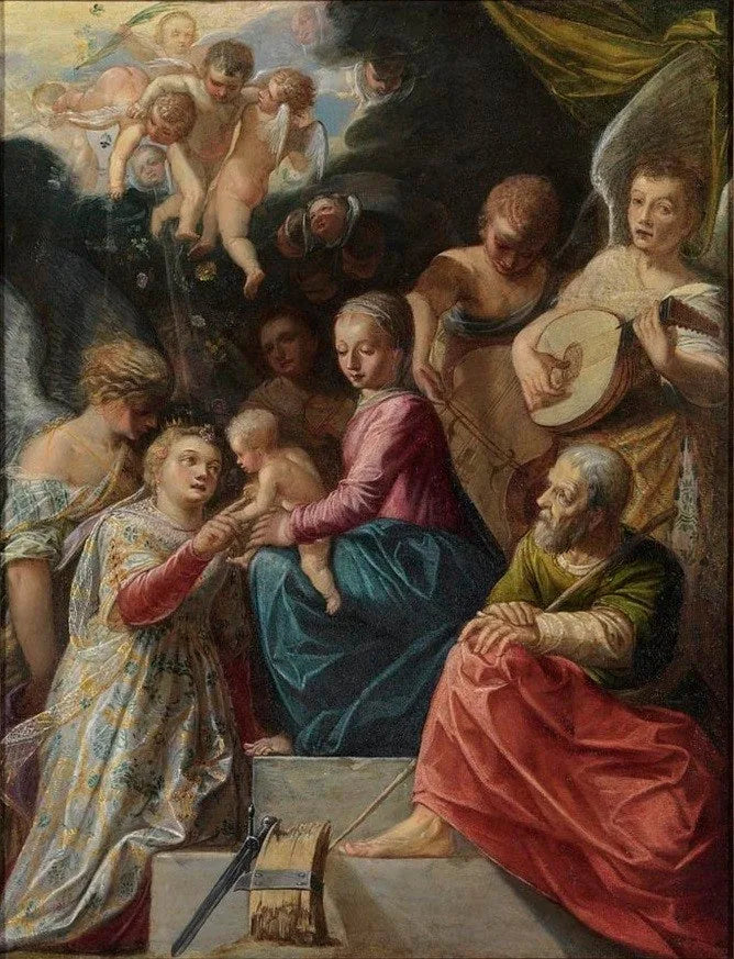 Le mariage mystique de sainte Catherine - Adam Elsheimer image 1 reproduction artisanale de tableau