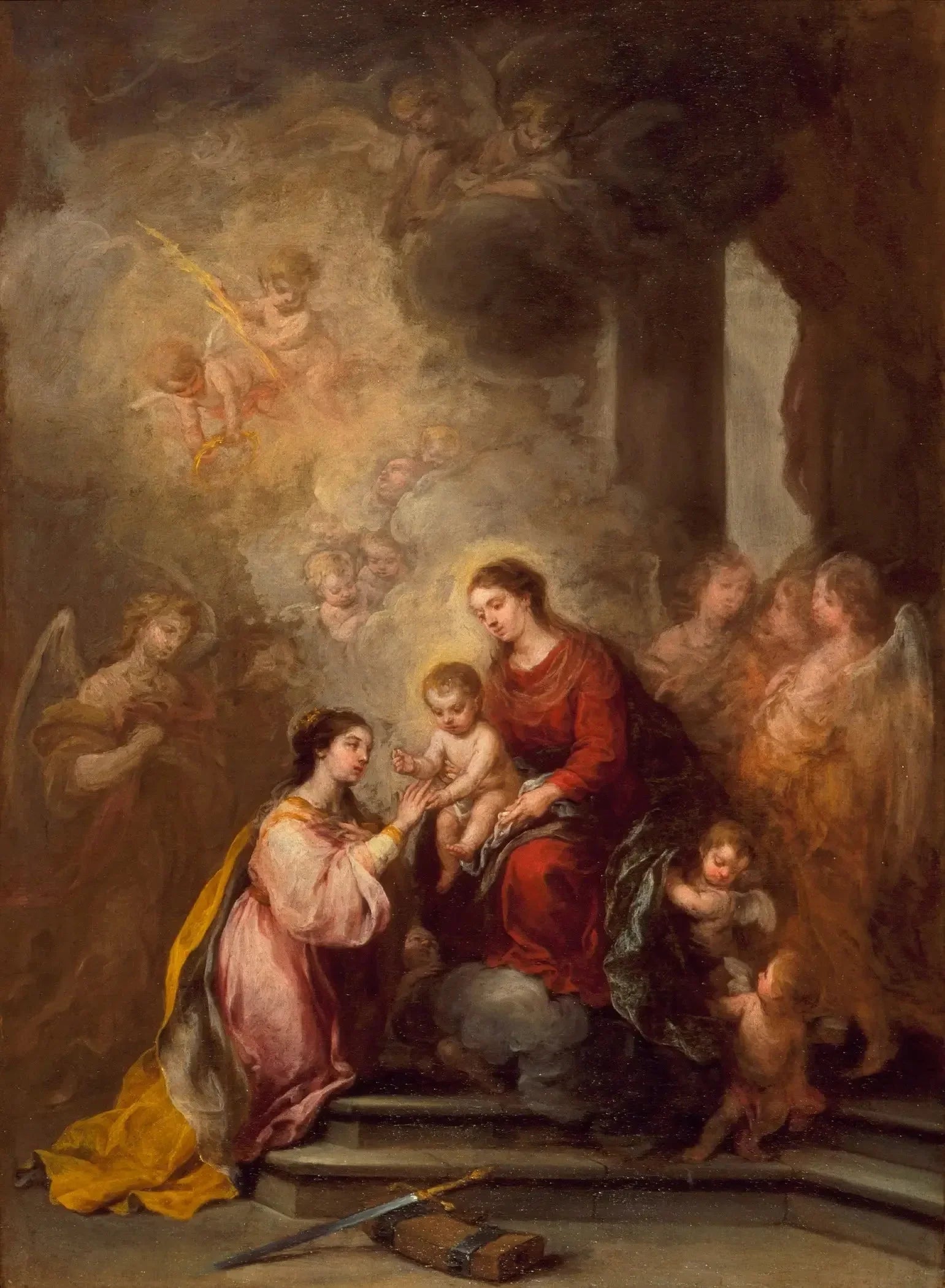 Le mariage mystique de sainte Catherine - Bartolomé Esteban Murillo image 1 reproduction d’œuvre d’art à l’huile