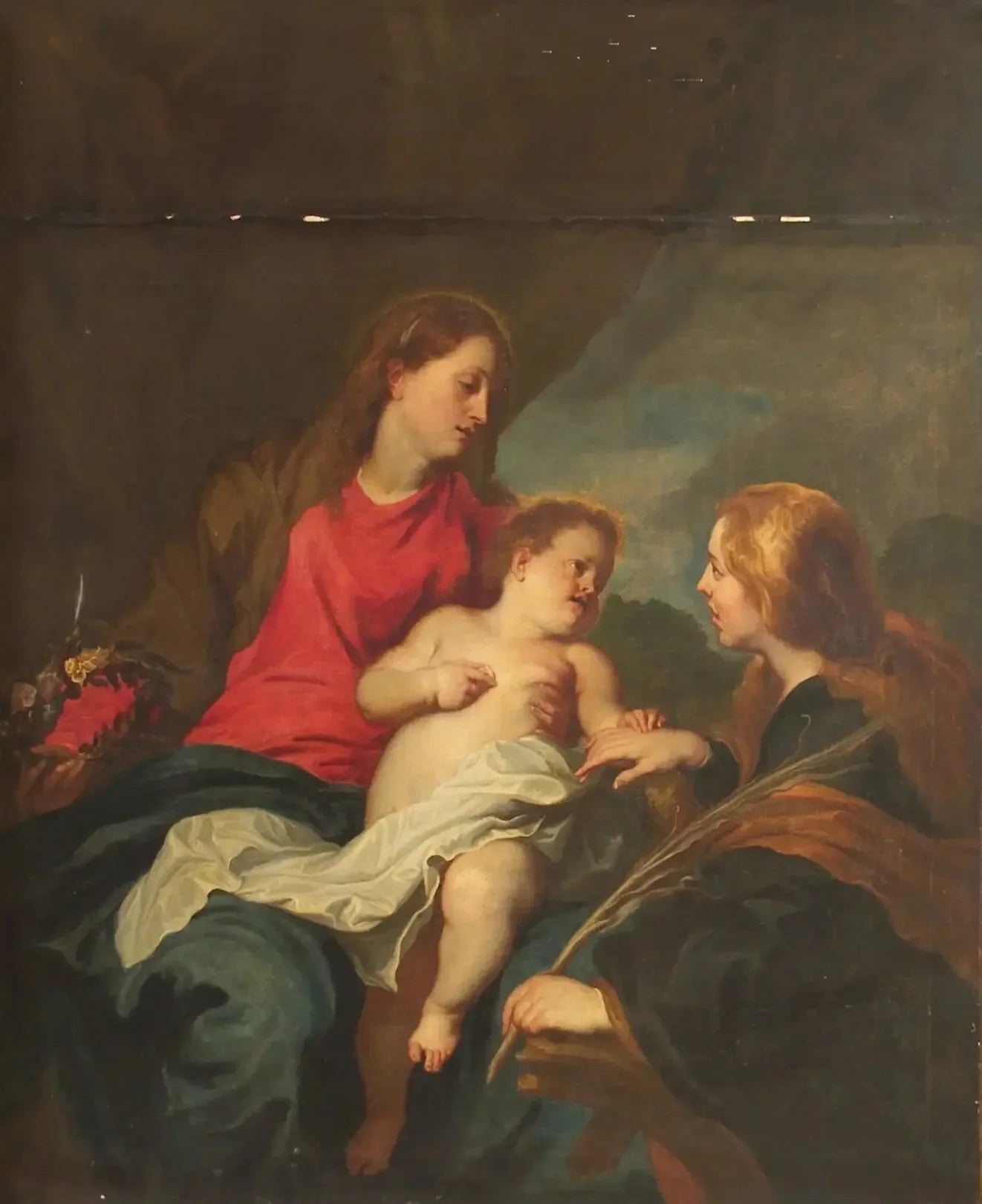 Le mariage mystique de sainte Catherine d'Alexandrie - Antoine van Dyck image 1 copie peinte à la main à l’huile