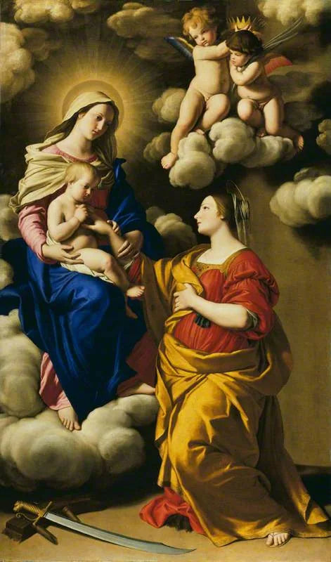 Le mariage mystique de sainte Catherine - Giovanni Battista Salvi image 1 reproduction artisanale de tableau