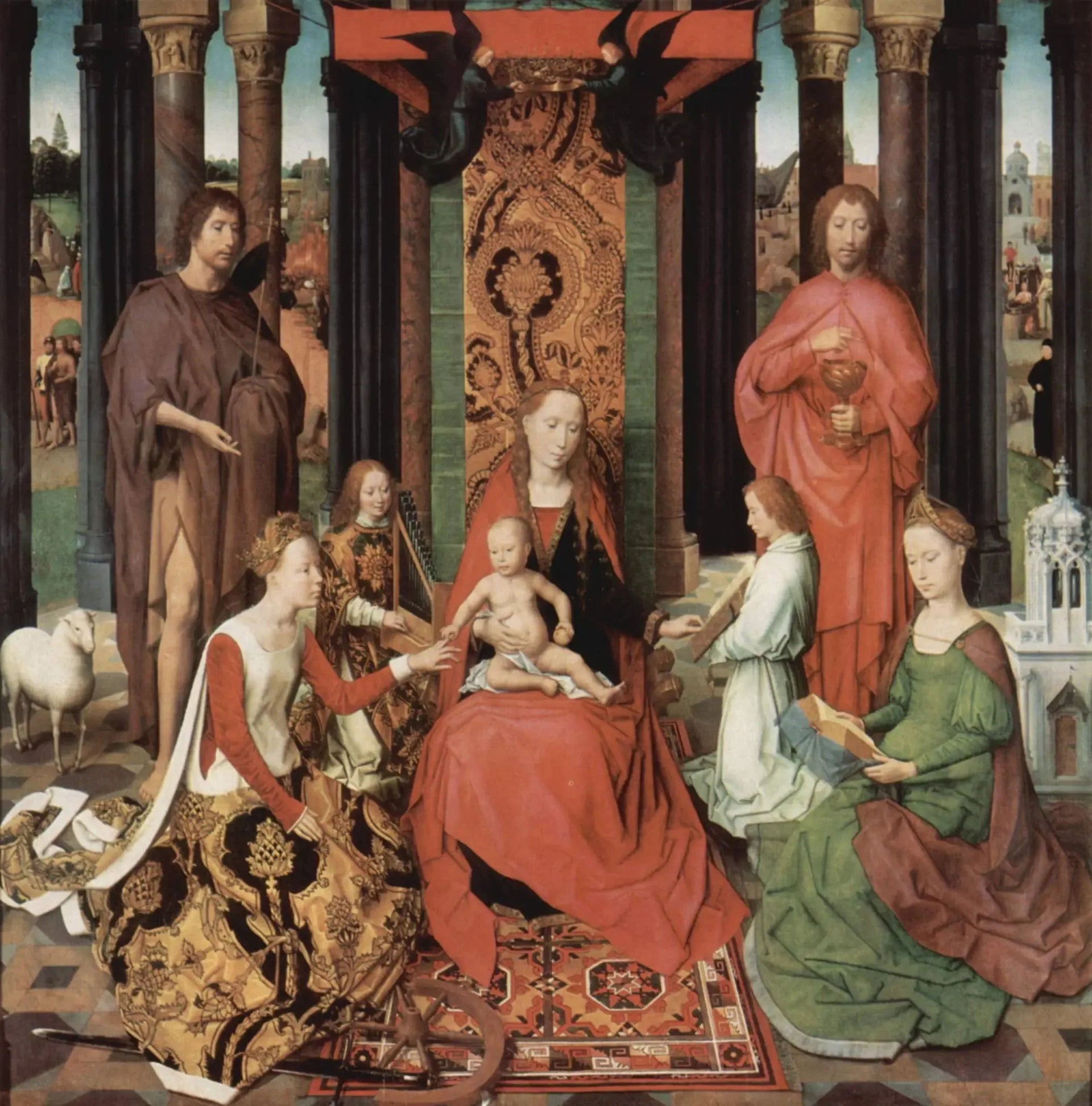 Le Mariage mystique de Sainte Catherine - Hans Memling image 1 reproduction de peinture à l’huile