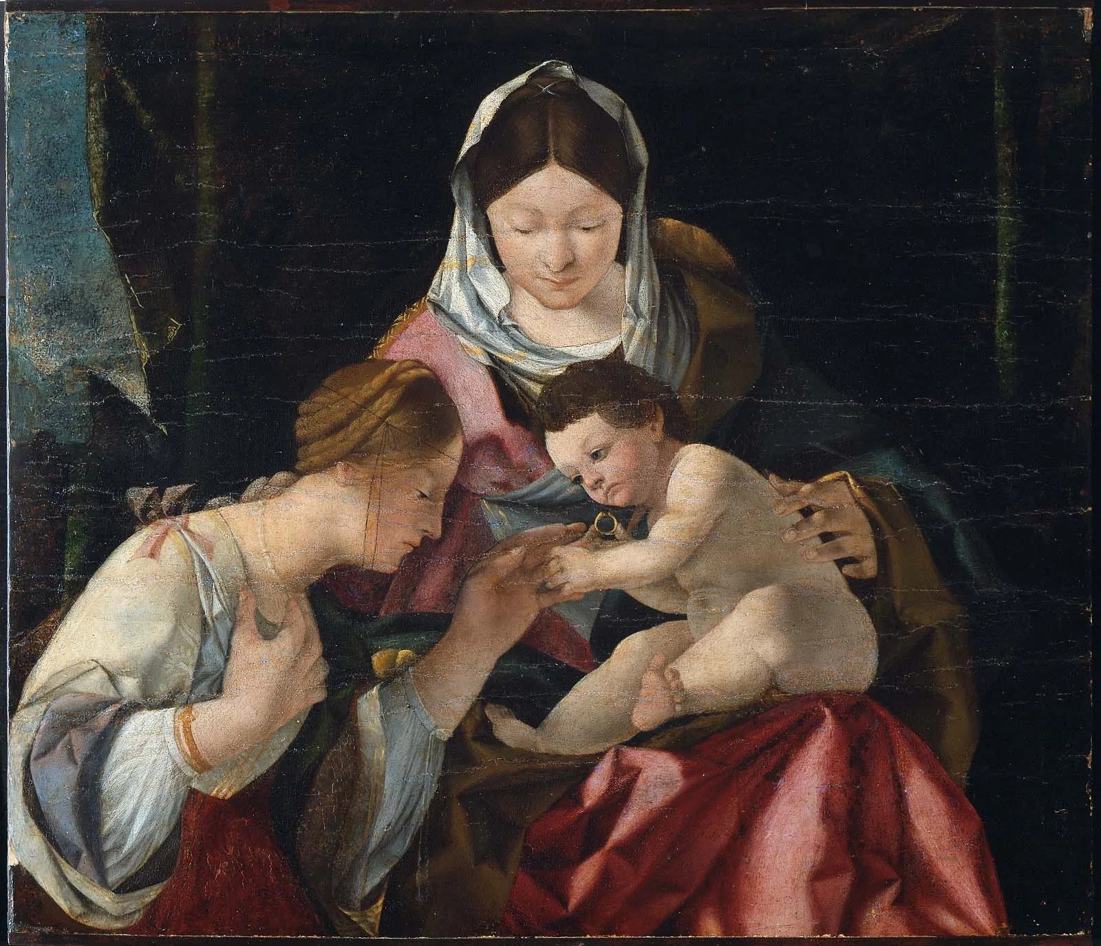 Le mariage mystique de sainte Catherine - Lorenzo Lotto image 1 copie peinte à la main à l’huile