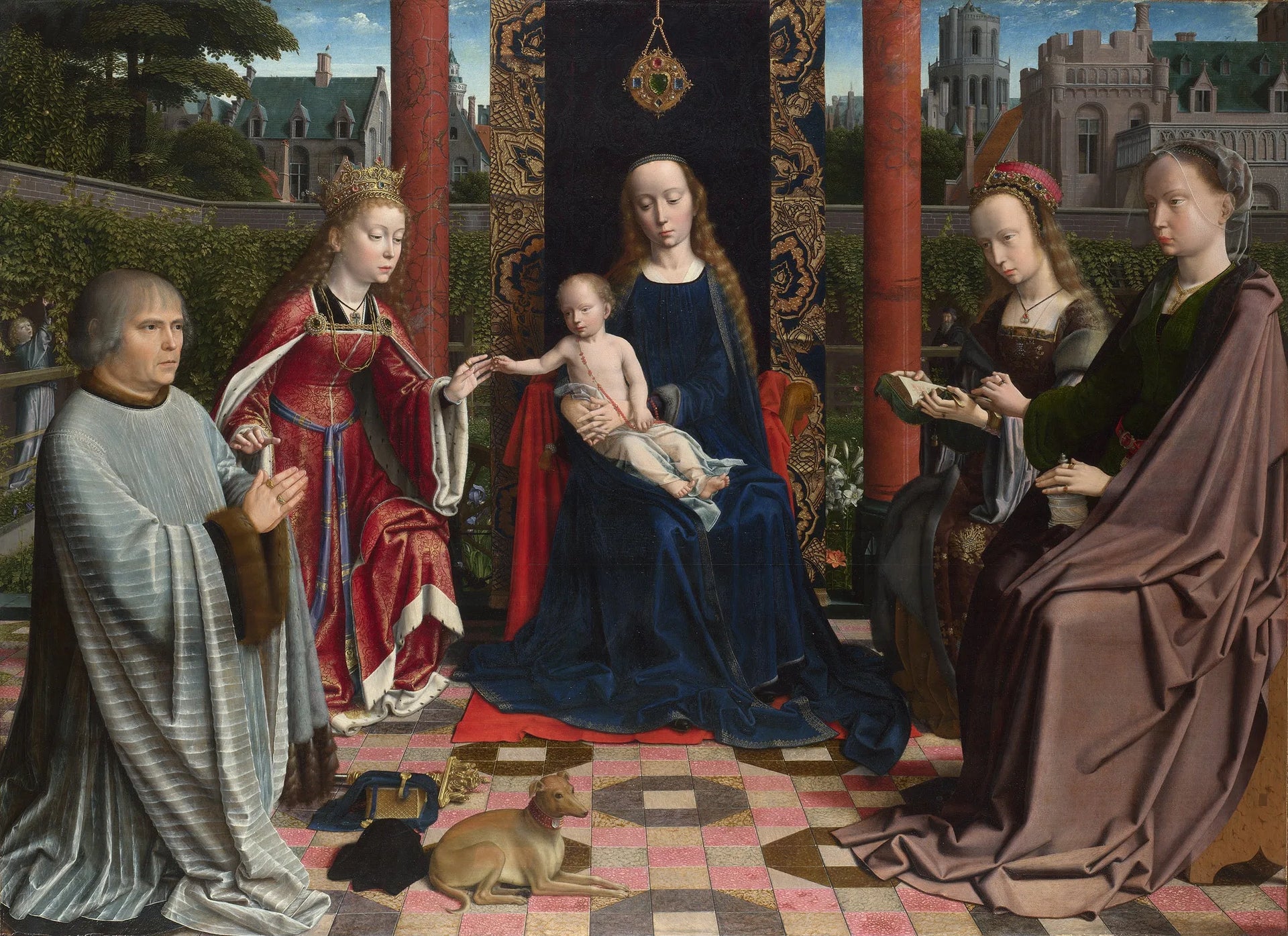 Le mariage mystique de Sainte Catherine, par Gérard David - Gérard David image 1 reproduction de peinture à l’huile