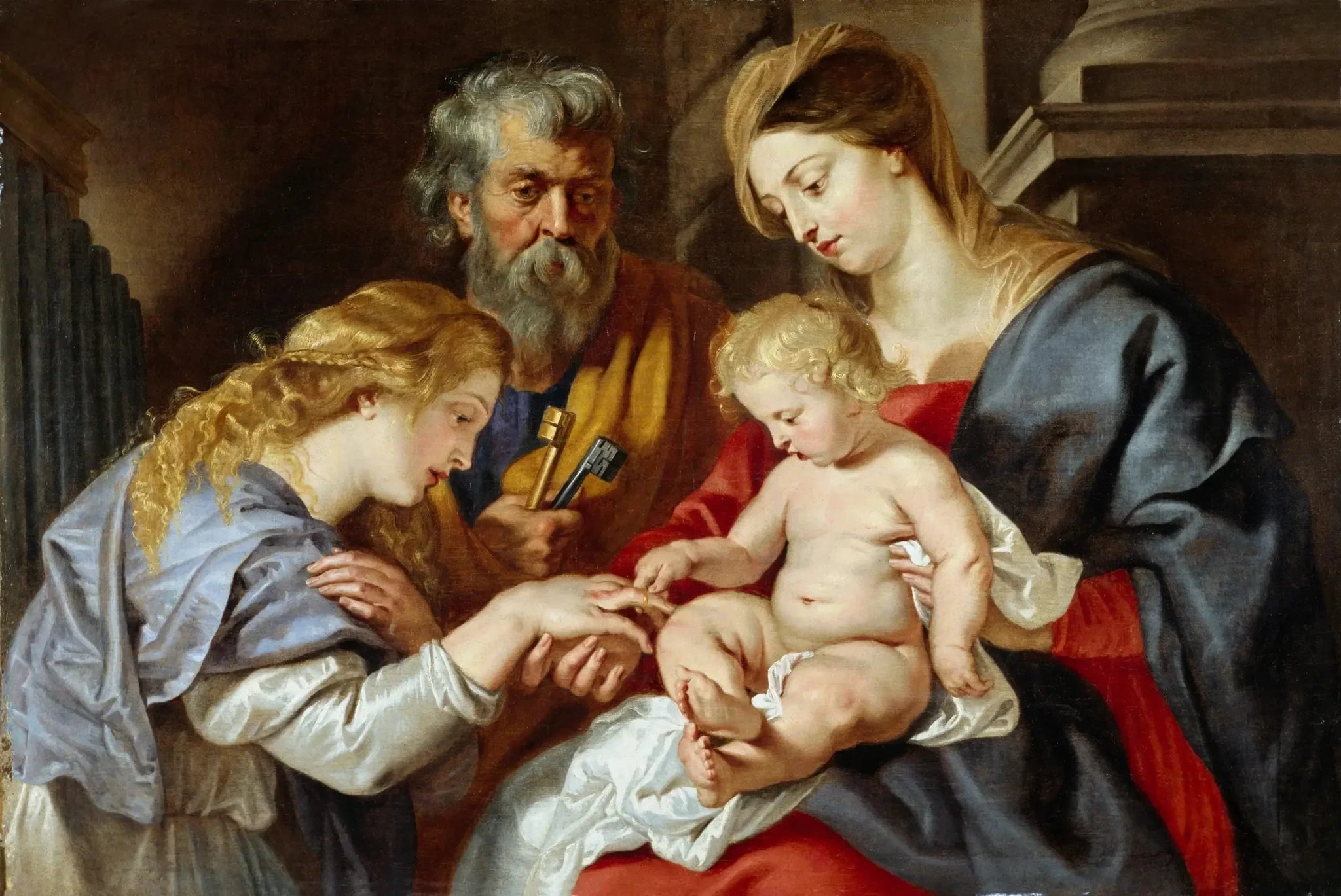 Le mariage mystique de sainte Catherine - Peter Paul Rubens image 1 reproduction de peinture à l’huile