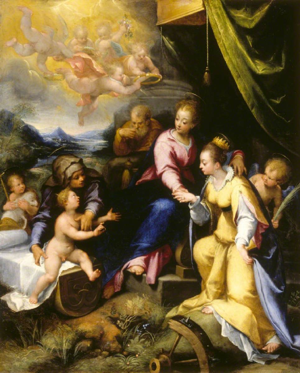Le Mariage Mystique de Sainte Catherine de Sienne - Denis Calvaert image 1 reproduction de peinture à l’huile