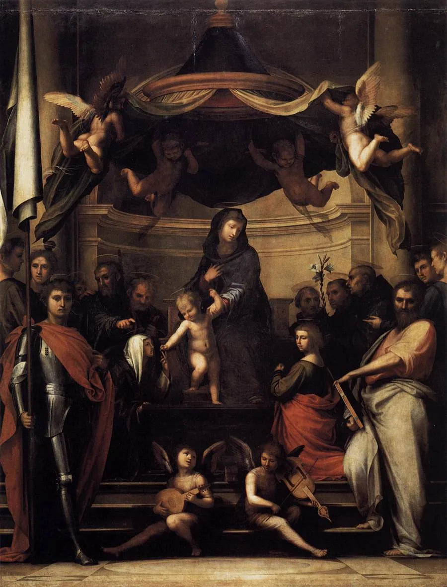 Le mariage mystique de sainte Catherine de Sienne - Fra Bartolomeo image 1 tableau peint à l’huile sur toile