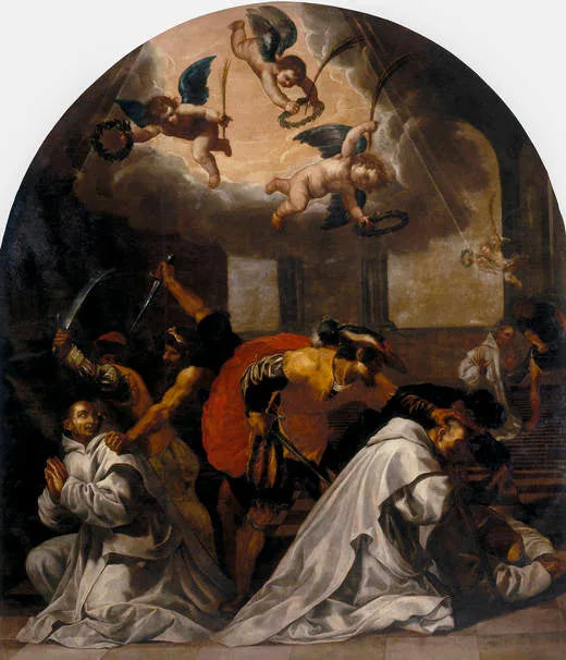 Le martyre de quatre moines à la chartreuse de Roermond - Vincenzo Carducci image 1 reproduction artisanale de tableau