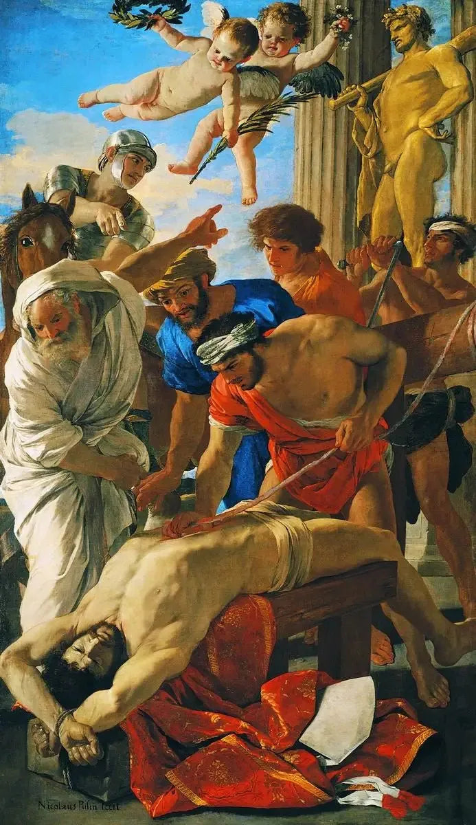 Le Martyre de saint Érasme - Nicolas Poussin image 1 copie de tableau peinte à la main