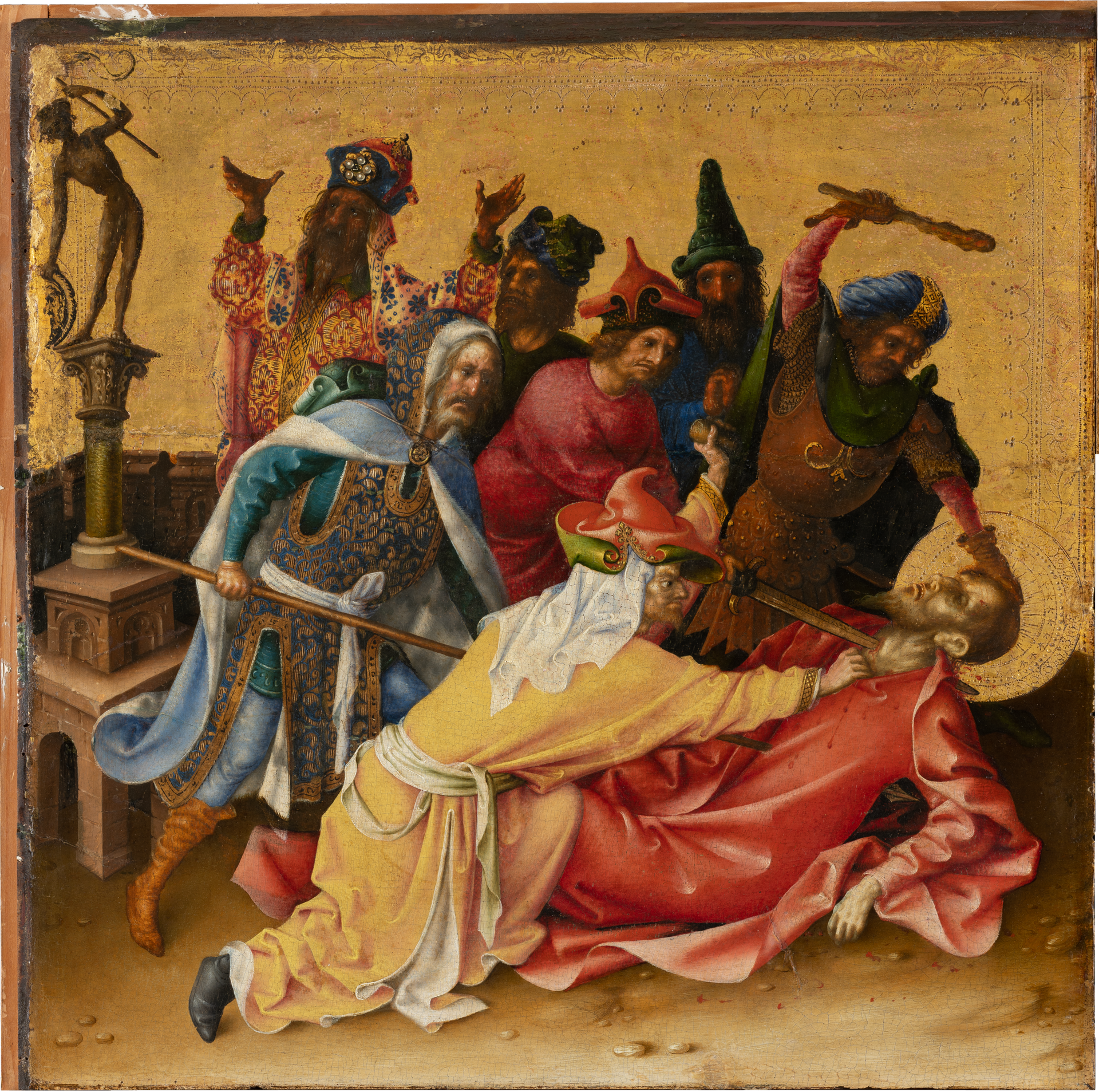Le martyre des apôtres : le martyre de saint Thomas - Stefan Lochner image 1 copie peinte à la main à l’huile
