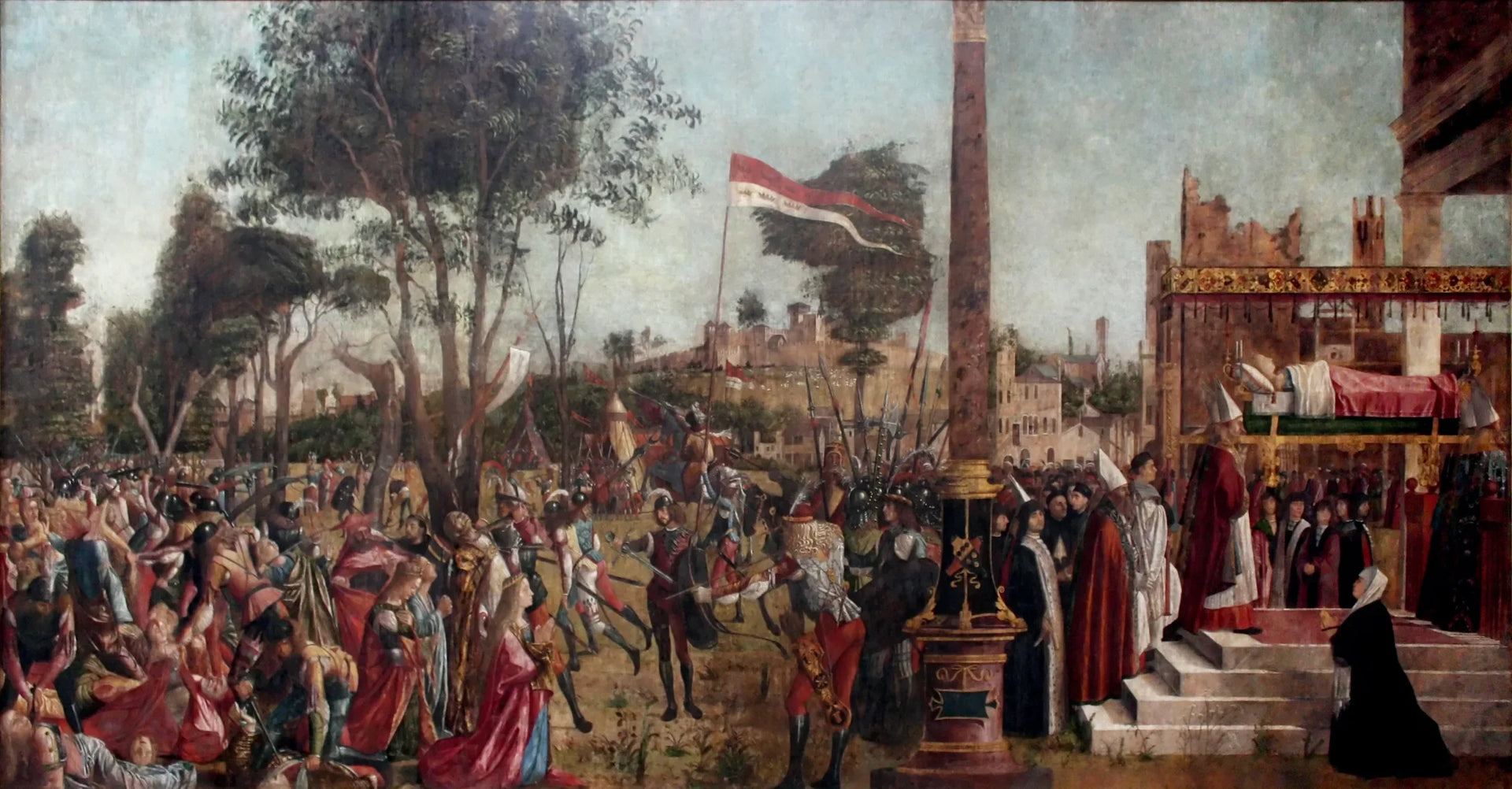 Le Martyre des pèlerins et les funérailles de sainte Ursule - Vittore Carpaccio image 1 copie de tableau peinte à la main