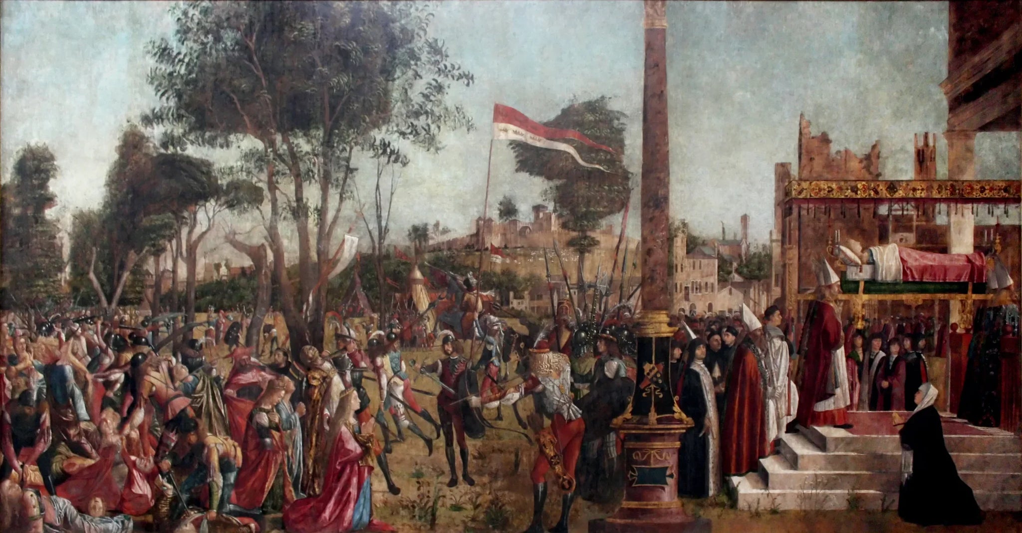Le Martyre des pèlerins et les funérailles de sainte Ursule - Vittore Carpaccio image 1 copie de tableau peinte à la main
