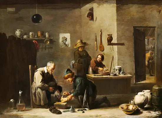 Le médecin du village - David Teniers le Jeune image 1 copie peinte à la main à l’huile