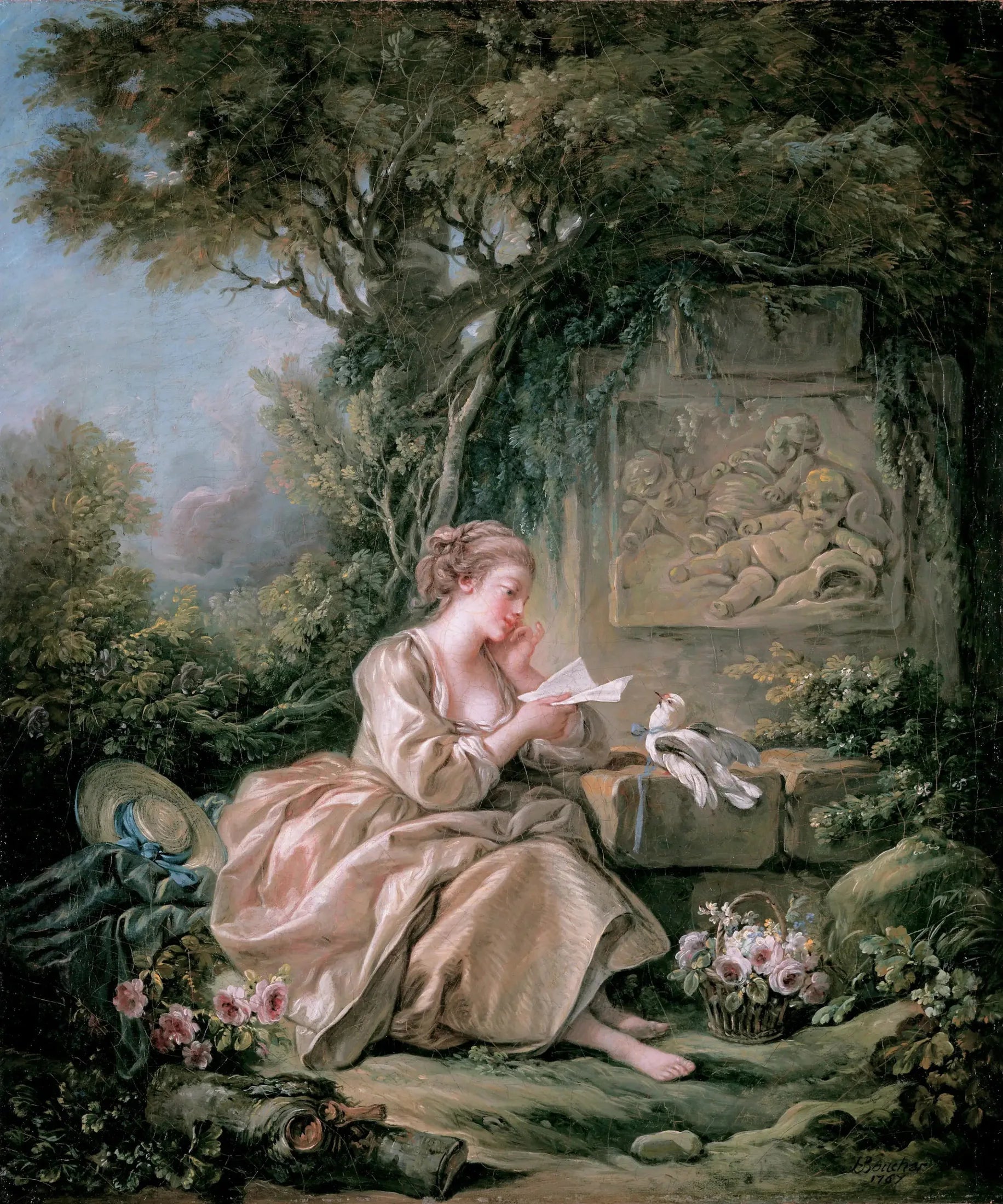 Le messager discret - François Boucher image 1 reproduction de peinture à l’huile