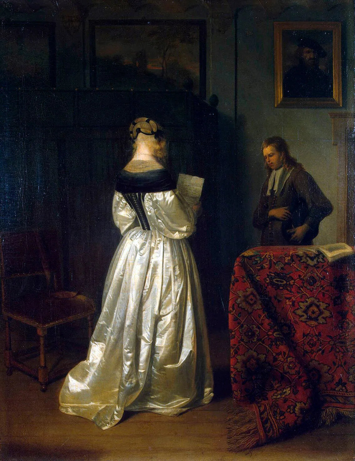 Le Messager - Gerard ter Borch image 1 reproduction artisanale de tableau