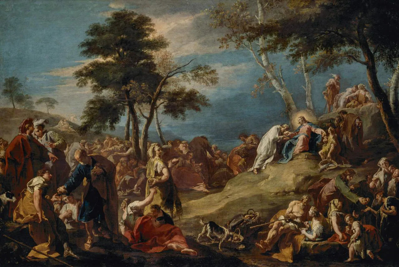 Le miracle des pains et des poissons - Giovanni Battista Pittoni image 1 reproduction de peinture à l’huile