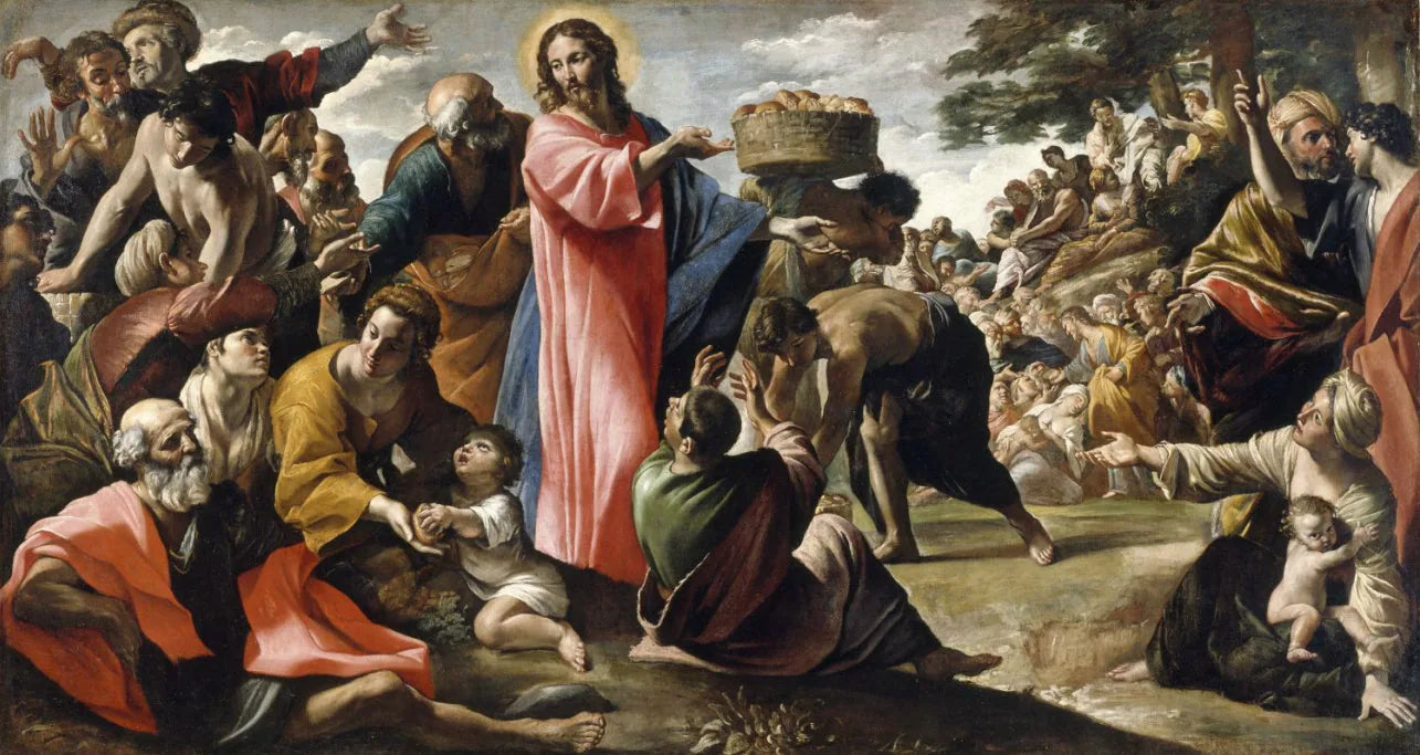 Le miracle des pains et des poissons - Giovanni Lanfranco image 1 tableau peint à l’huile sur toile