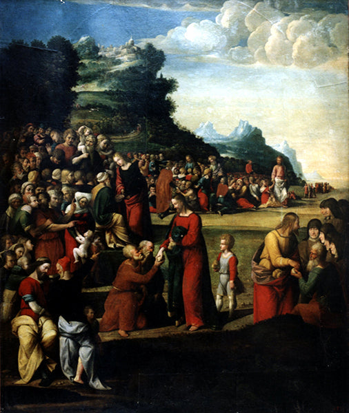 Le miracle du pain et du poisson - Benvenuto Tisi image 1 reproduction de peinture à l’huile