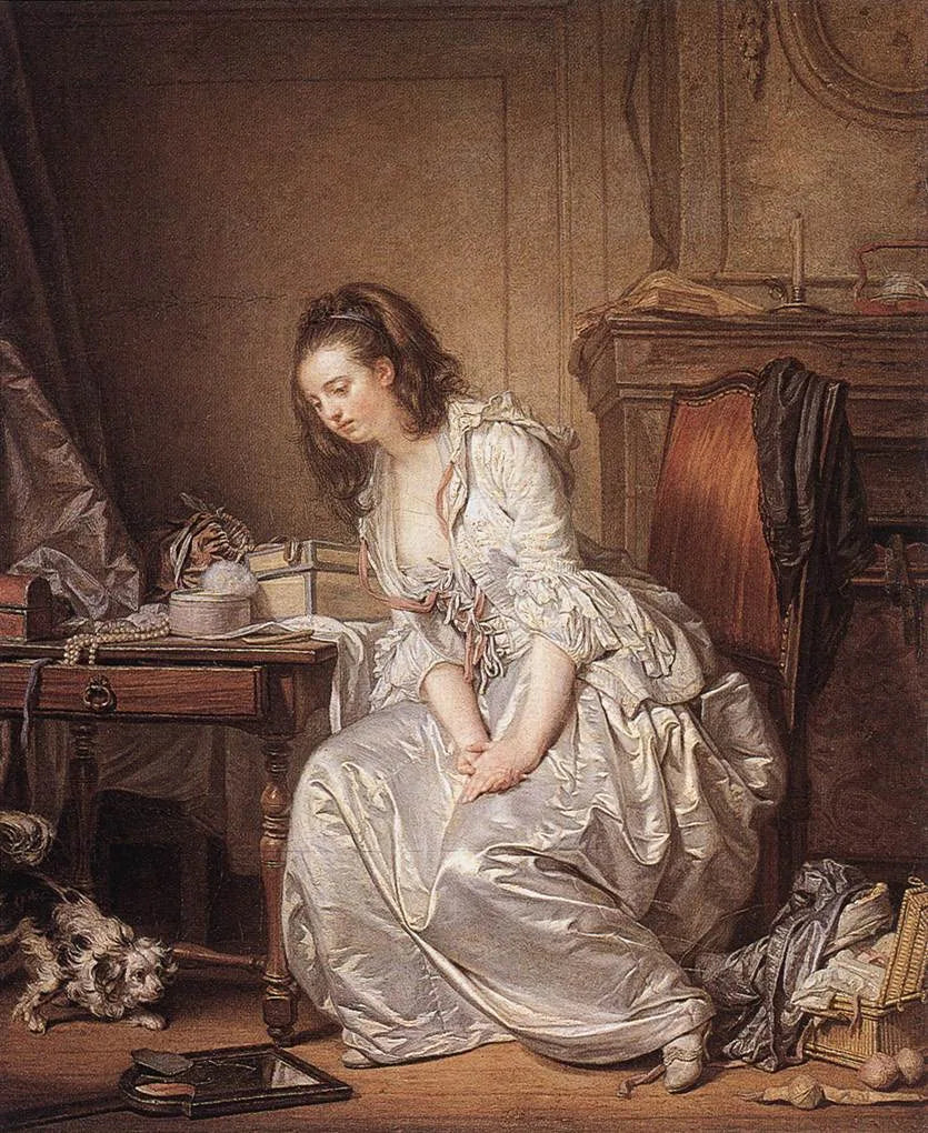Le Miroir brisé - Jean-Baptiste Greuze image 1 reproduction de peinture à l’huile