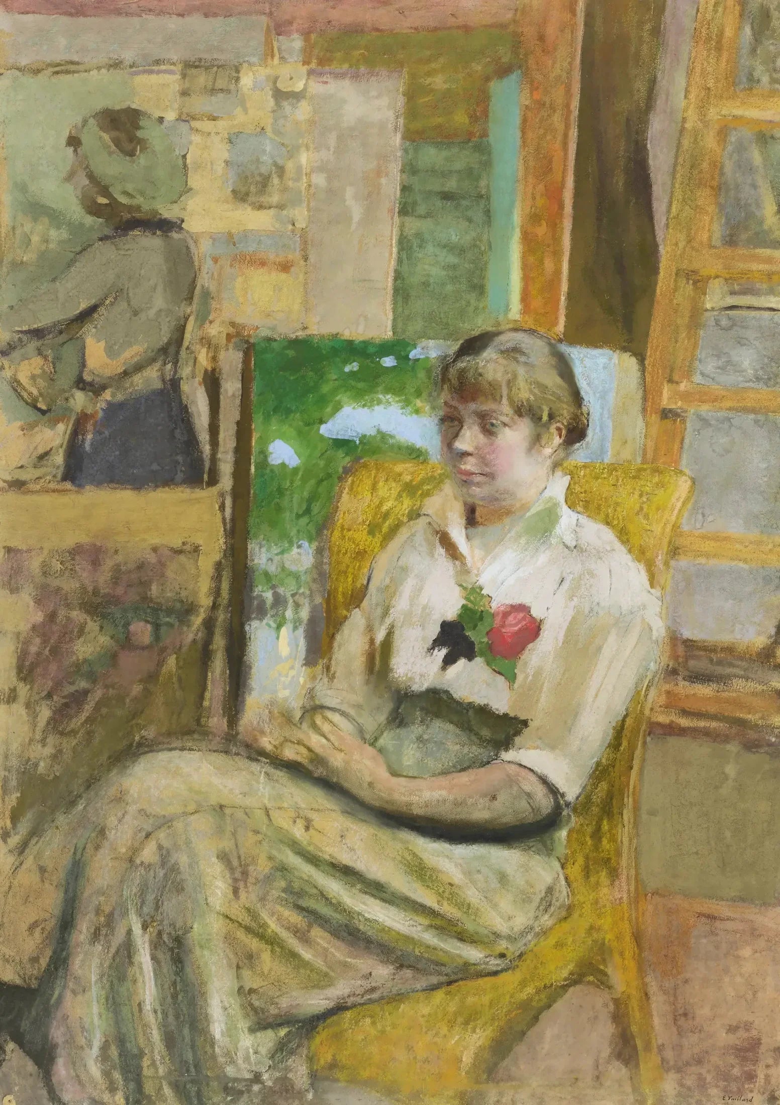 Le modèle à la rose - Édouard Vuillard image 1 copie de tableau peinte à la main
