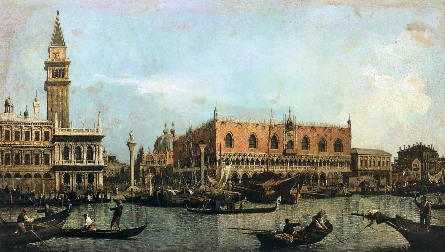 Le Môle vu du bassin de San Marco - Canaletto image 1 copie de tableau peinte à la main
