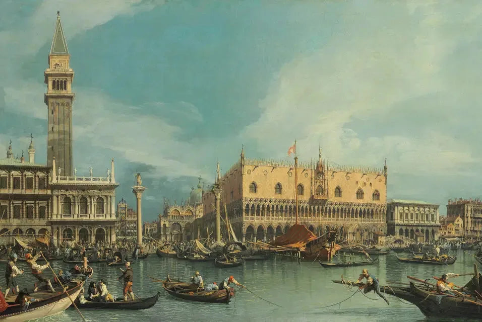 Le Molo, Venise, depuis le Bacino di San Marco - Canaletto image 1 reproduction de peinture à l’huile