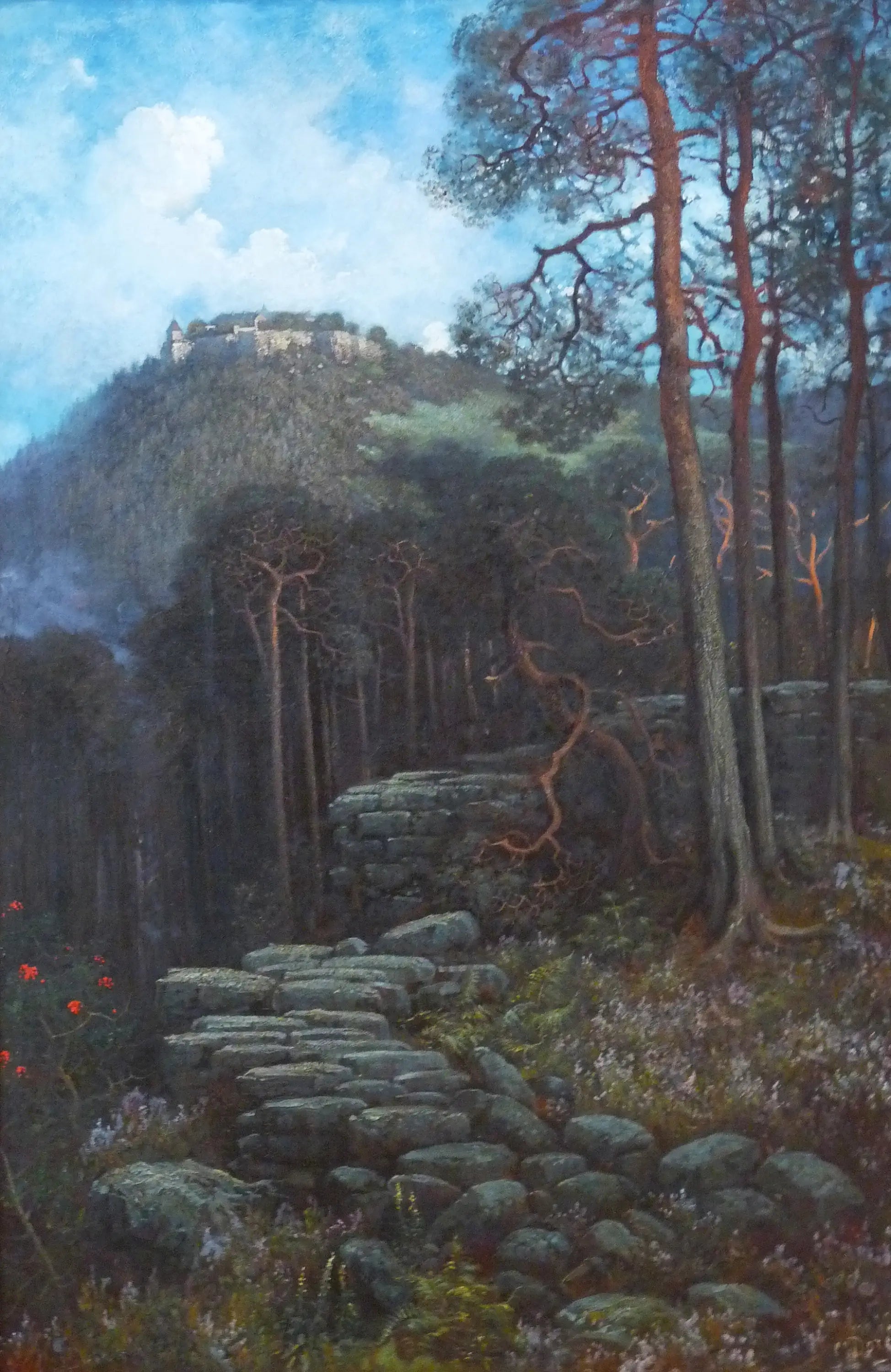 Le Mont Sainte-Odile avec le mur païen - Gustave Doré image 1 reproduction artisanale de tableau