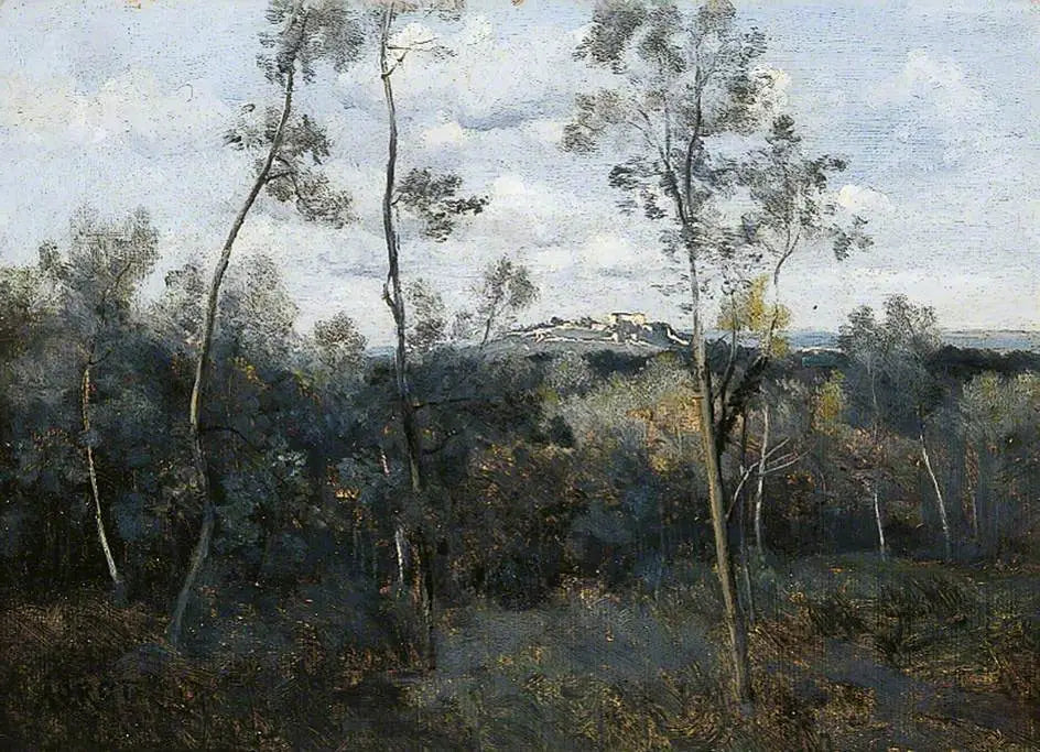 Le Mont-Valérien. Vue prise des bois de Meudon - Jean-Baptiste Camille Corot image 1 reproduction réalisée par Alpha Reproduction
