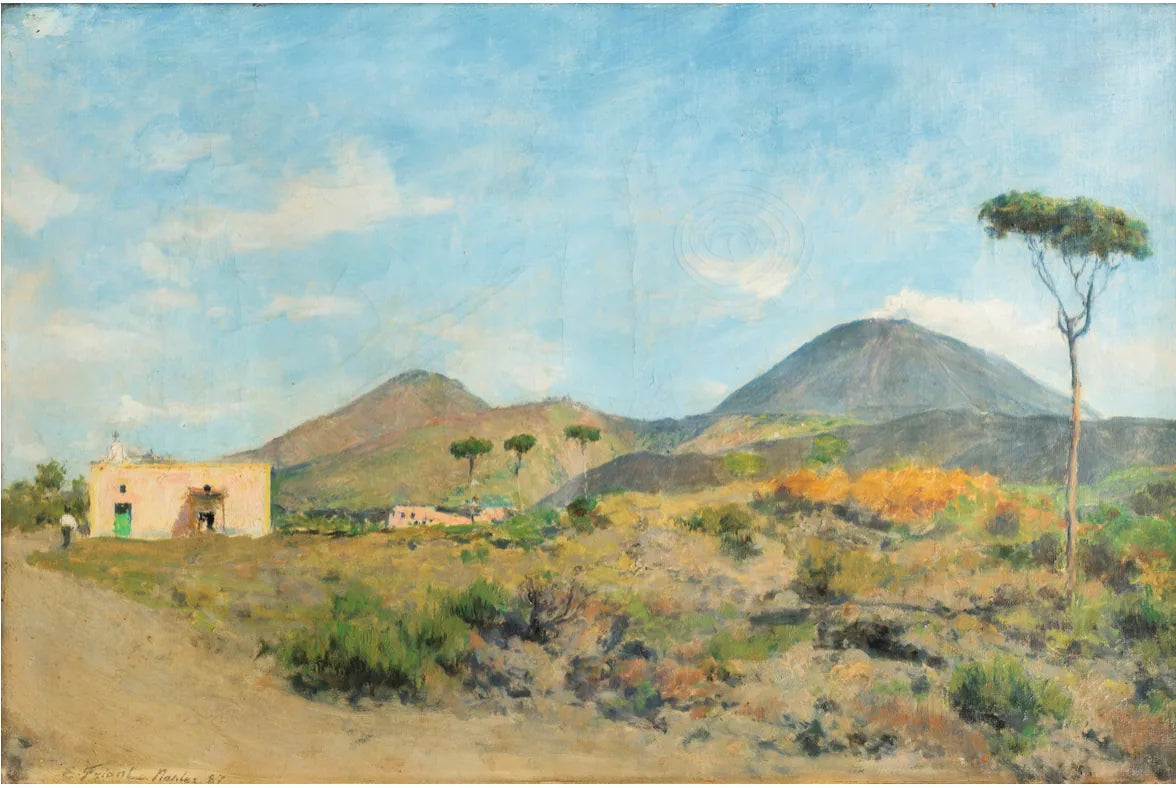 Le mont Vésuve - Émile Friant image 1 copie de tableau peinte à la main