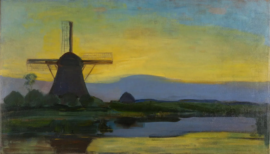 Le moulin d'Oostzijdse de nuit - Piet Mondrian