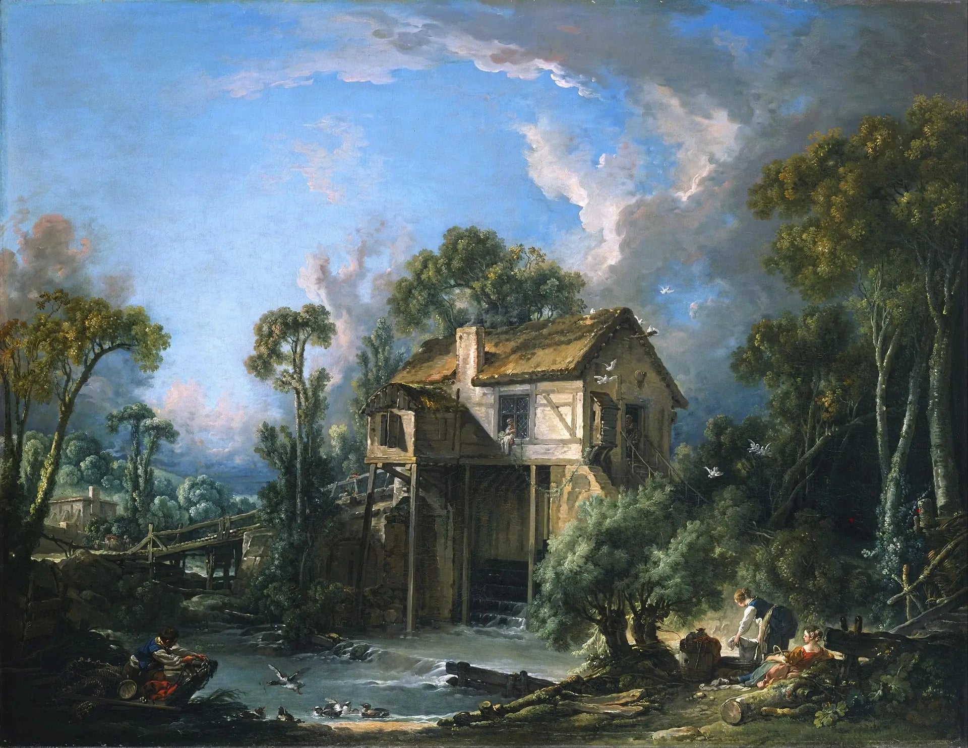 Le moulin de Charenton - François Boucher image 1 tableau peint à l’huile sur toile