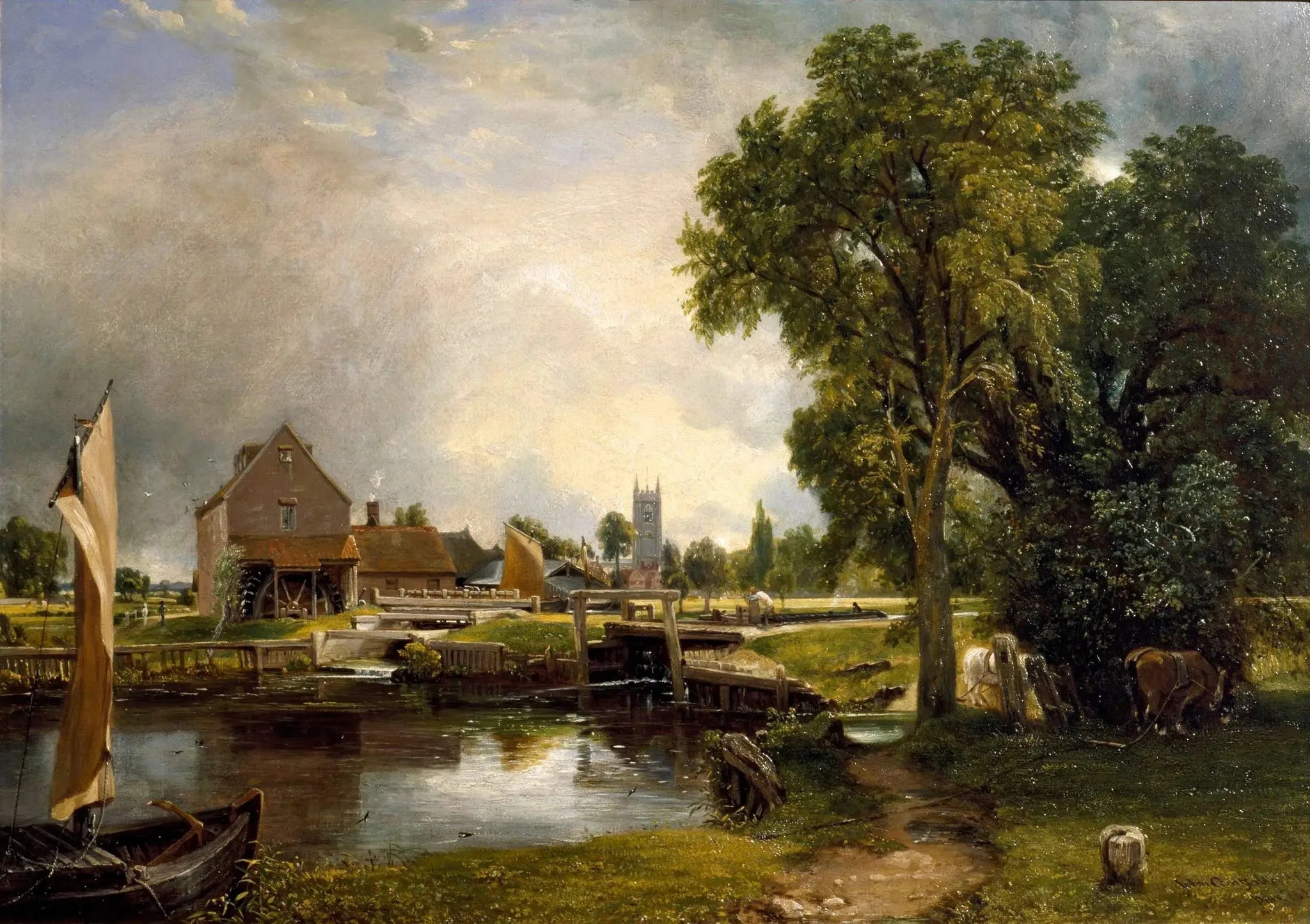 Le Moulin de Dedham - John Constable image 1 tableau peint à l’huile sur toile