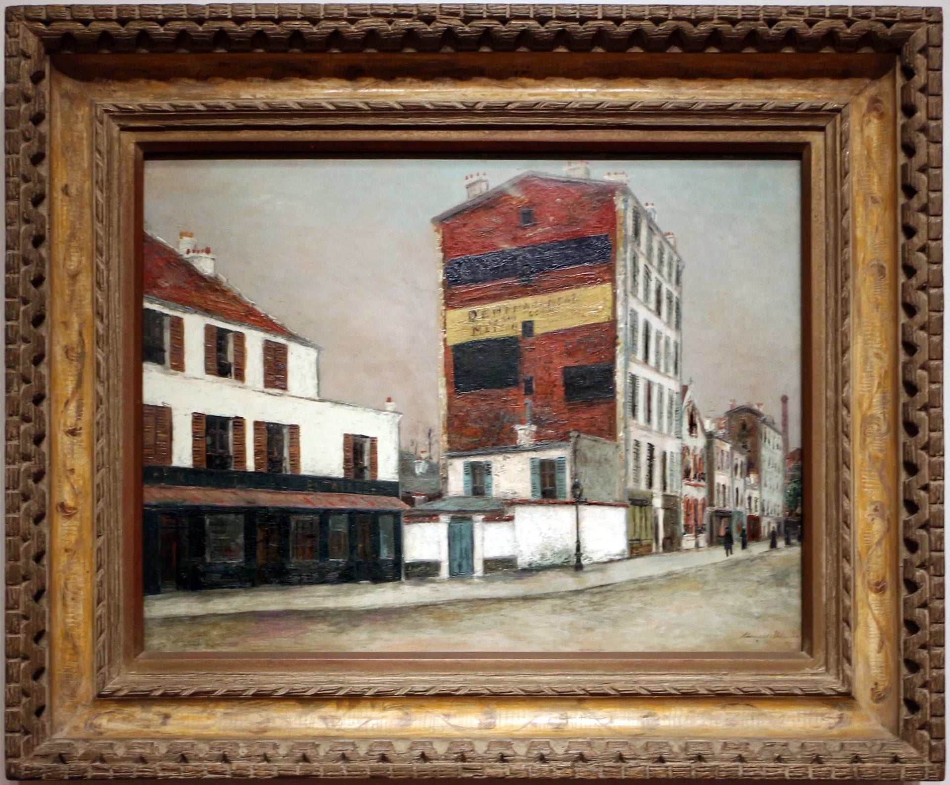 Le Mur Rouge, Boulevard de la Chapelle - Maurice Utrillo image 1 reproduction de peinture à l’huile