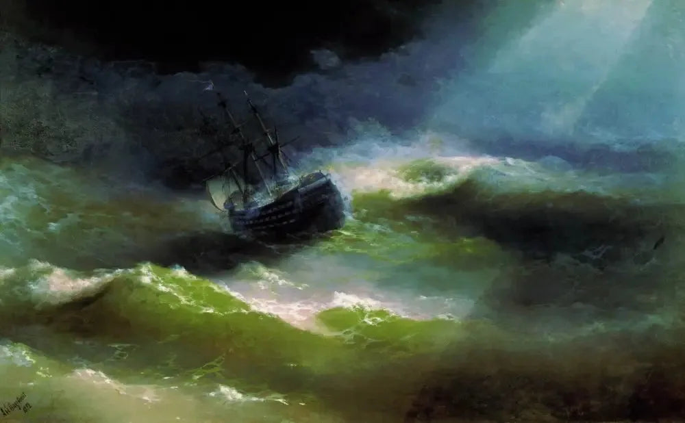 Le navire « Empress Maria » dans une tempête - Ivan Aïvazovski image 1 reproduction de peinture à l’huile