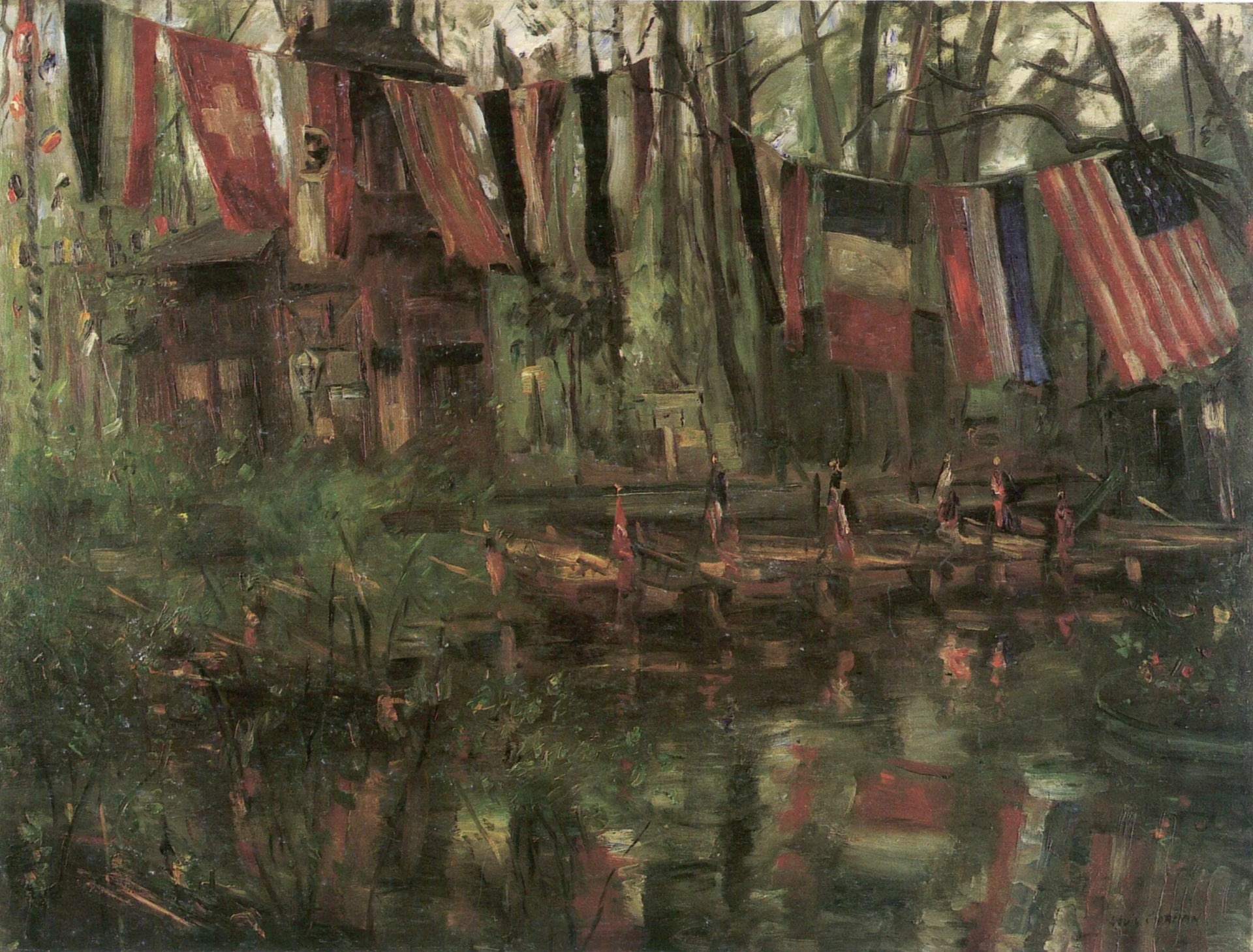 Le Neue See dans le Berliner Tiergarten - Lovis Corinth image 1 copie de tableau peinte à la main