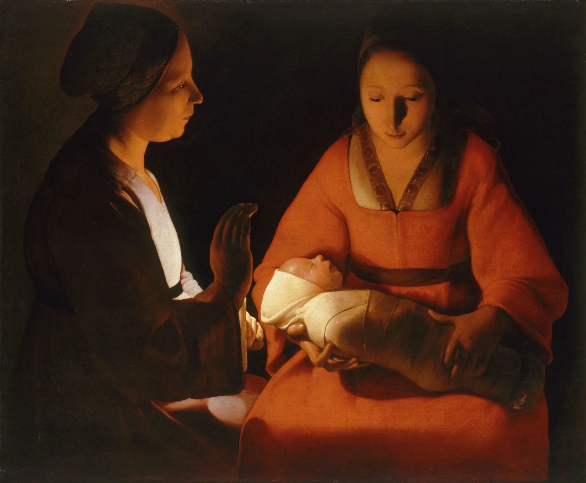 Le Nouveau-né - Georges de La Tour image 1 copie de tableau peinte à la main