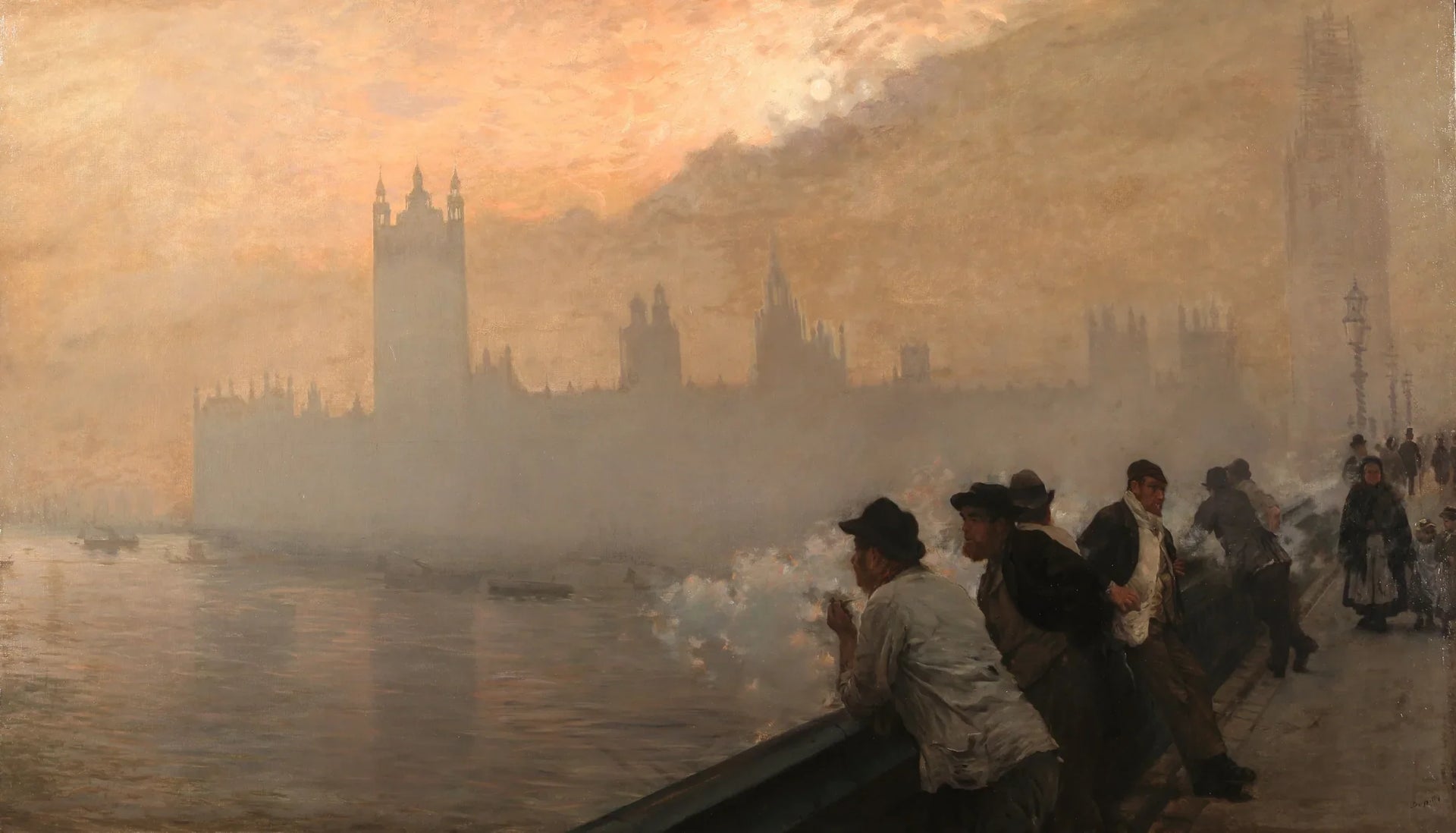 Le palais de Westminster, Londres - Giuseppe De Nittis image 1 copie de tableau peinte à la main