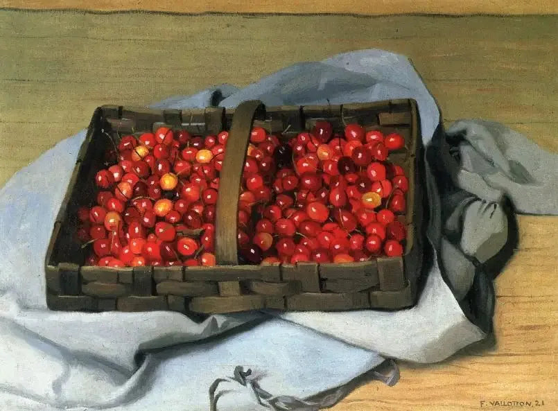 Le Panier de cerises - Félix Vallotton image 1 copie peinte à la main à l’huile