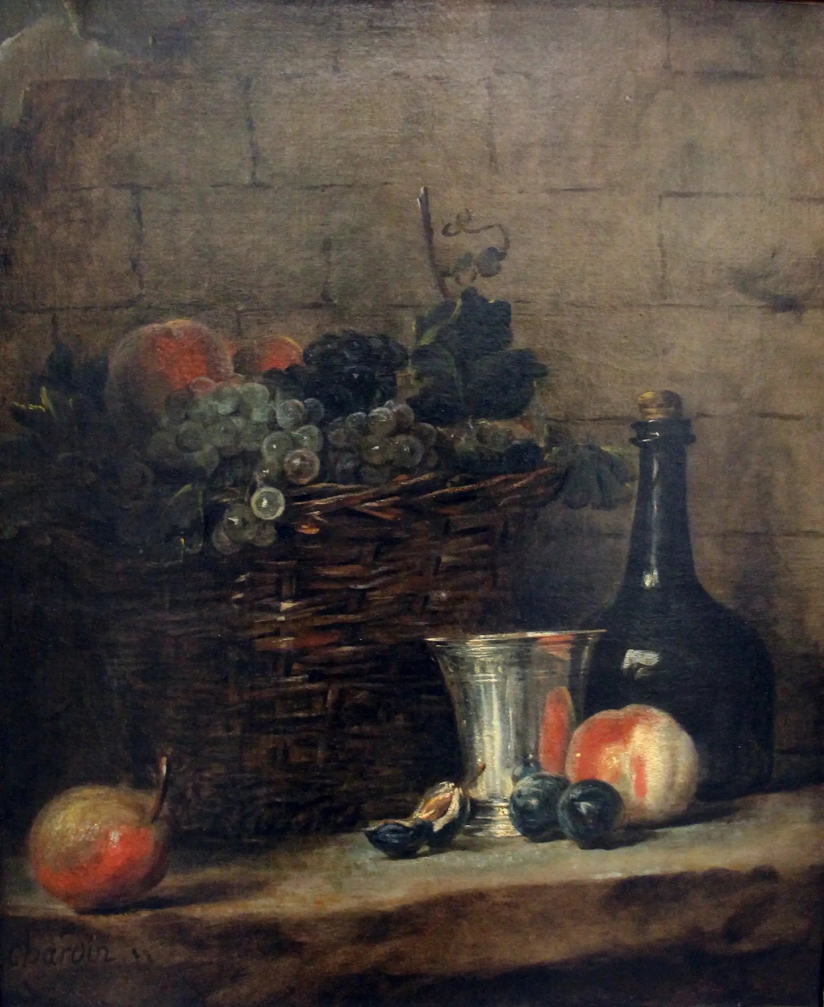 Le Panier de raisins - Jean Siméon Chardin image 1 tableau peint à l’huile sur toile