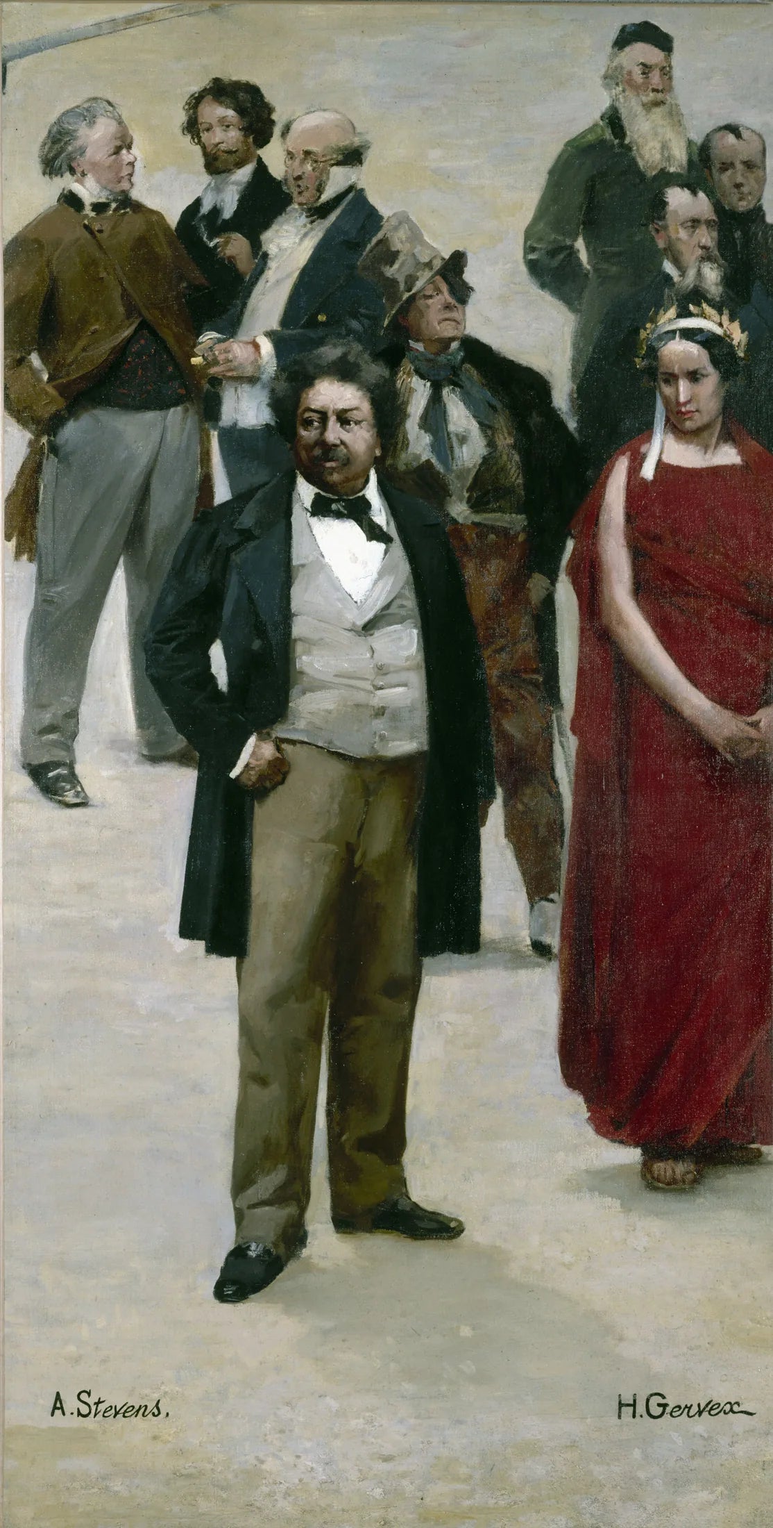 Le panorama du siècle : Dumas, Rachel, Daumier, Gavarni, Henri Monnier, Frédérick Lemaître, Rude, Horace Vernet, Delaroche - Henri Gervex image 1 copie de tableau peinte à la main