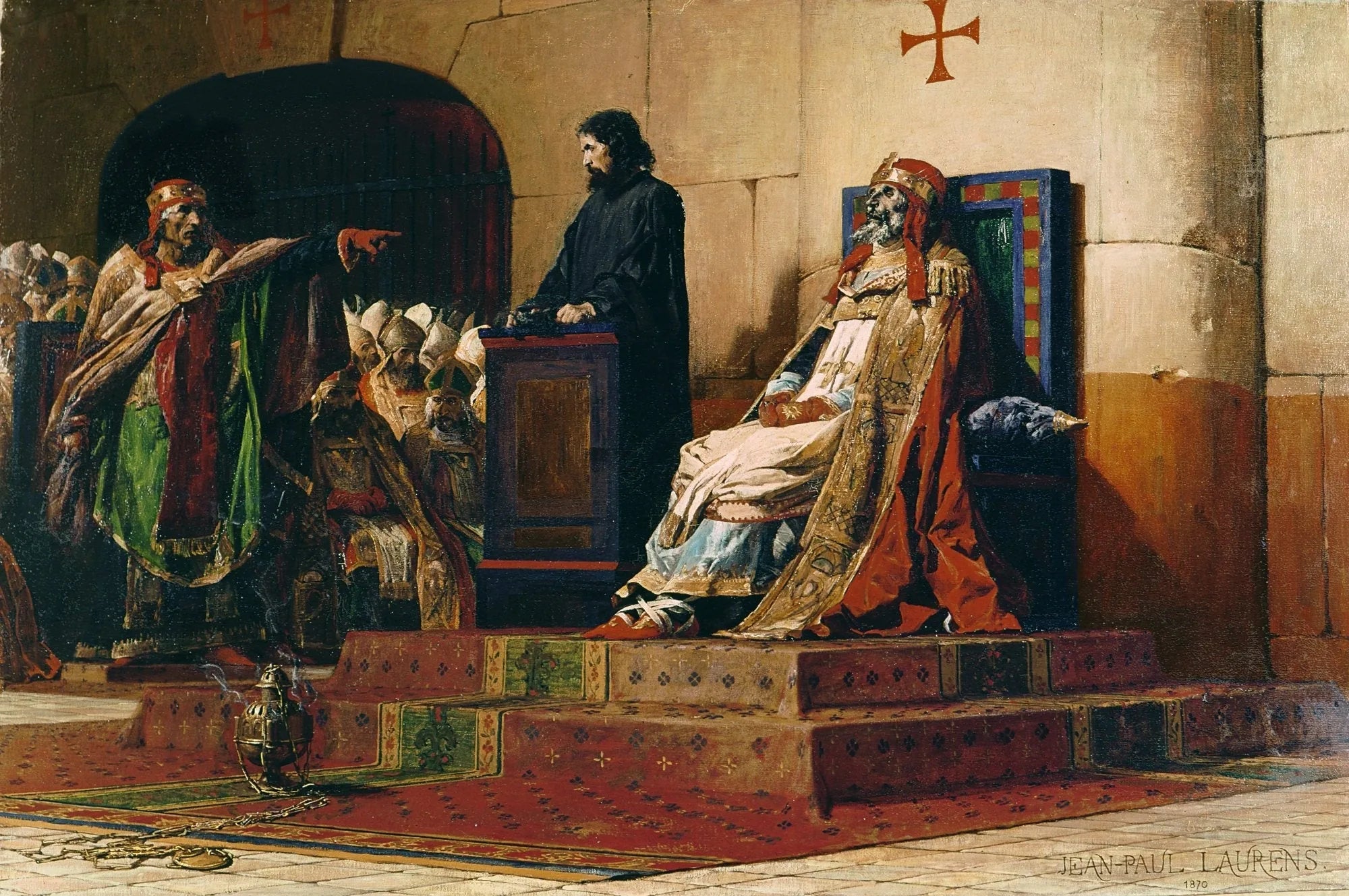 Le Pape Formose et Étienne VII - Jean-Paul Laurens image 1 reproduction de peinture à l’huile