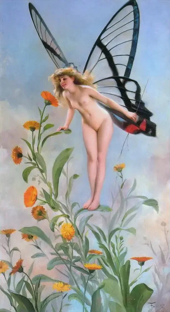 Le papillon - Luis Ricardo Falero image 1 copie de tableau peinte à la main