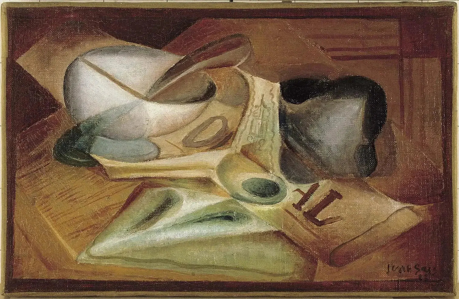 Le paquet de tabac - Juan Gris image 1 reproduction de peinture à l’huile