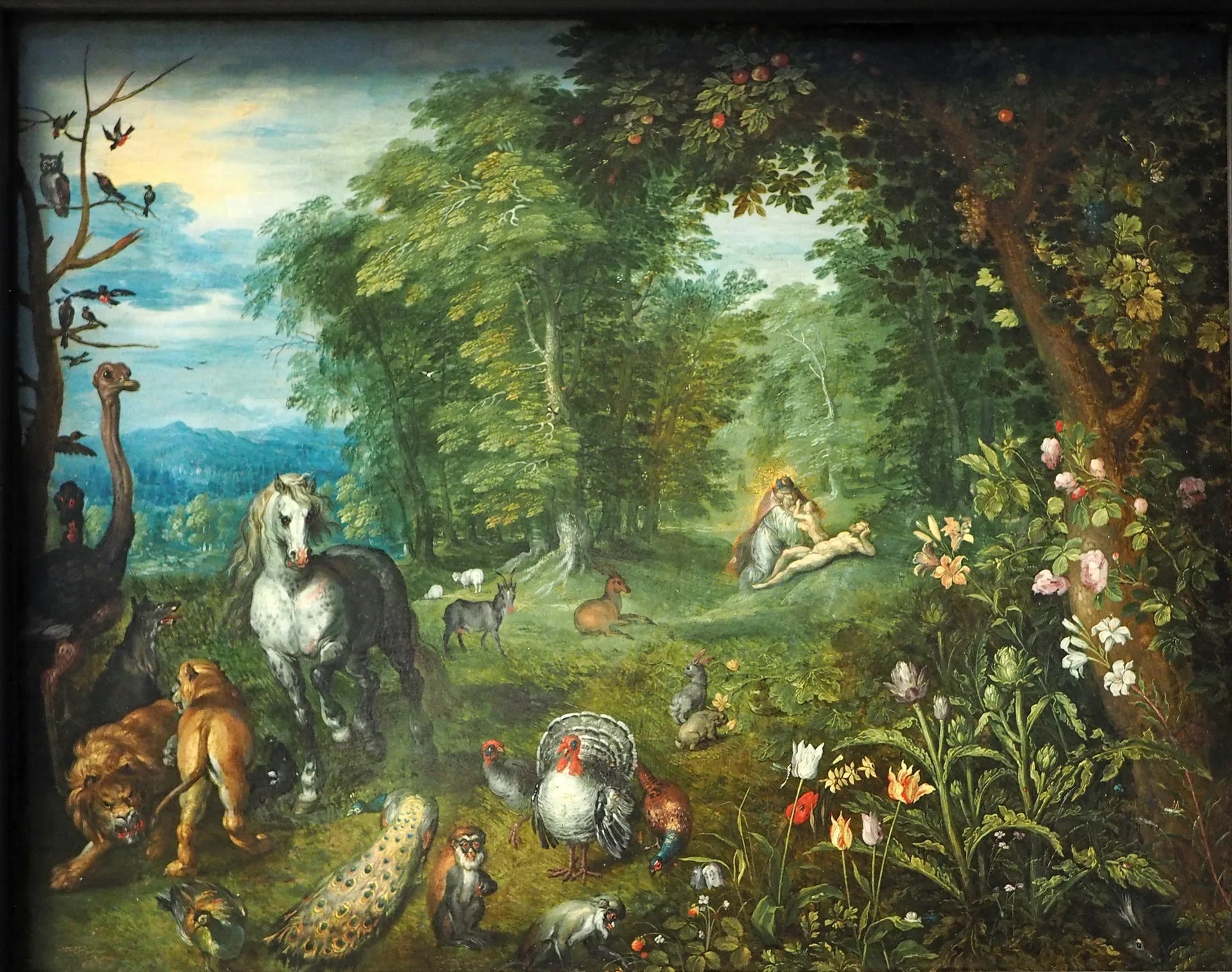 Le paradis avec la création d'Ève - Jan Brueghel le Jeune image 1 copie de tableau peinte à la main