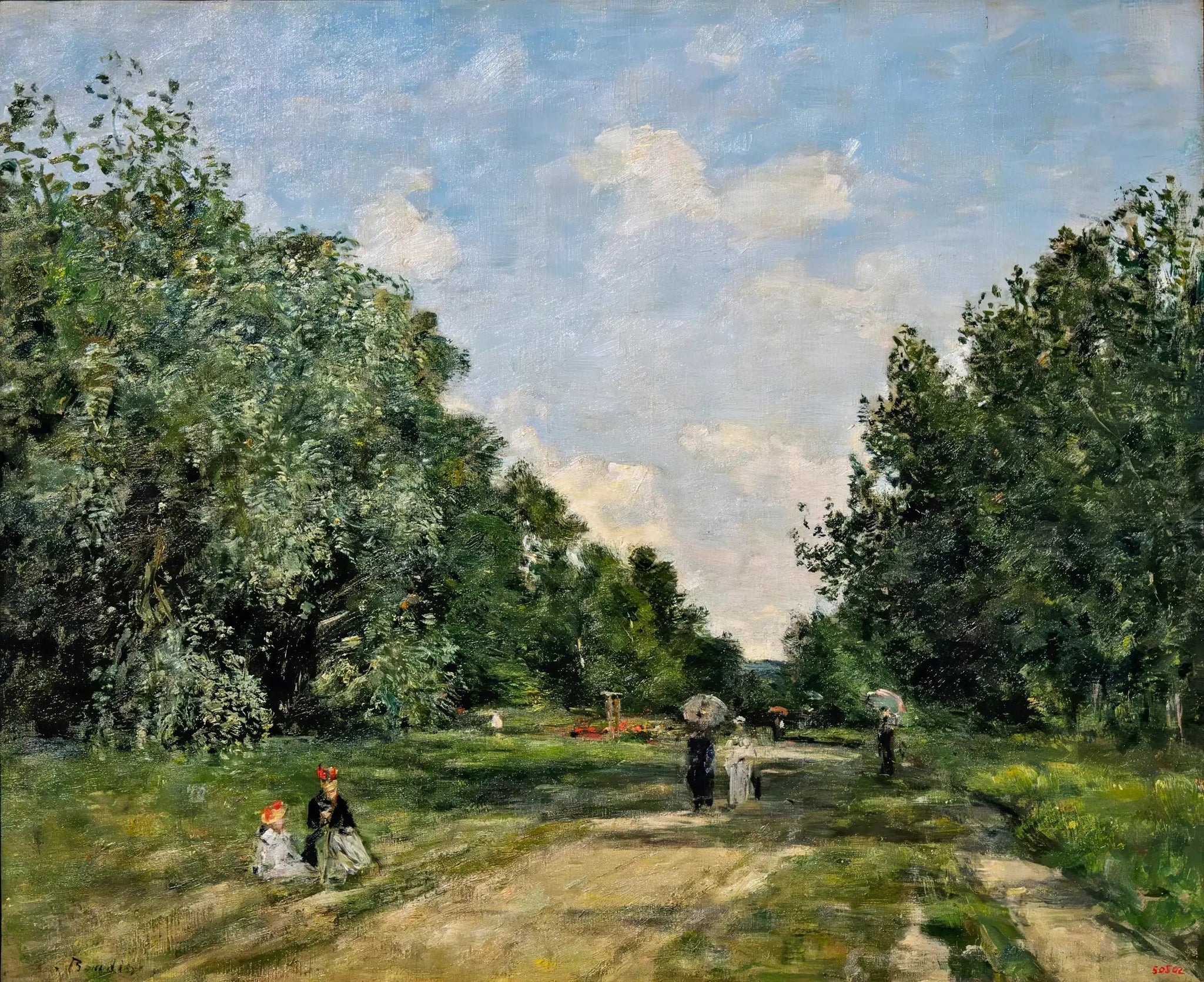 Le Parc Cordier à Trouville - Eugène Boudin image 1 copie de tableau peinte à la main