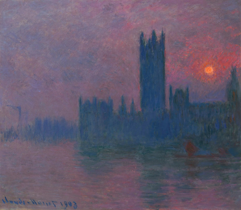 Le Parlement, soleil couchant - Claude Monet